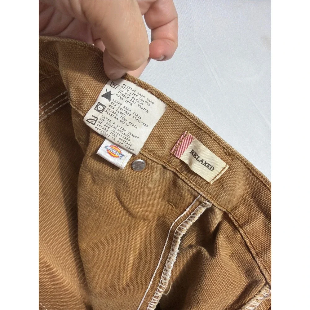 Vtg Dickies Duck Canvas Carpenter Pants 40x30 Brown Relaxed Fit Workwear Utility
